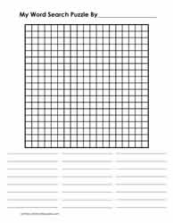 19 x 19 Blank Word Search